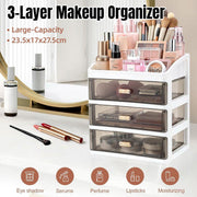 3Layer Cosmetic Organiser Storage Drawer Case Makeup Box for Home and Bathroom V528-BOX-3-BLACK-372070