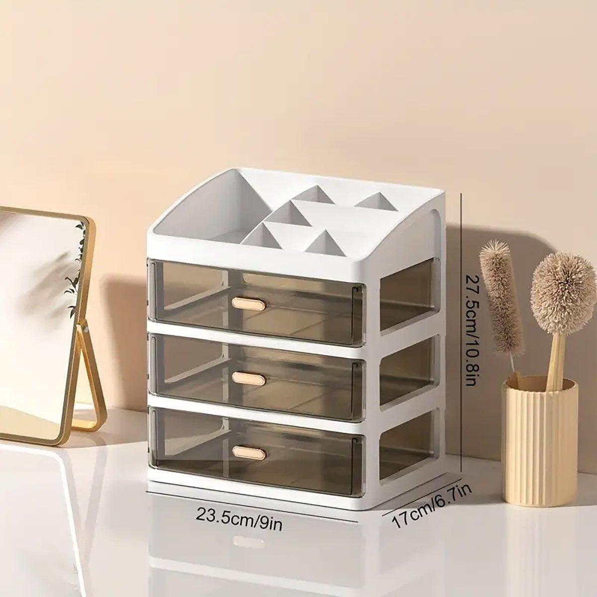 3Layer Cosmetic Organiser Storage Drawer Case Makeup Box for Home and Bathroom V528-BOX-3-BLACK-372070