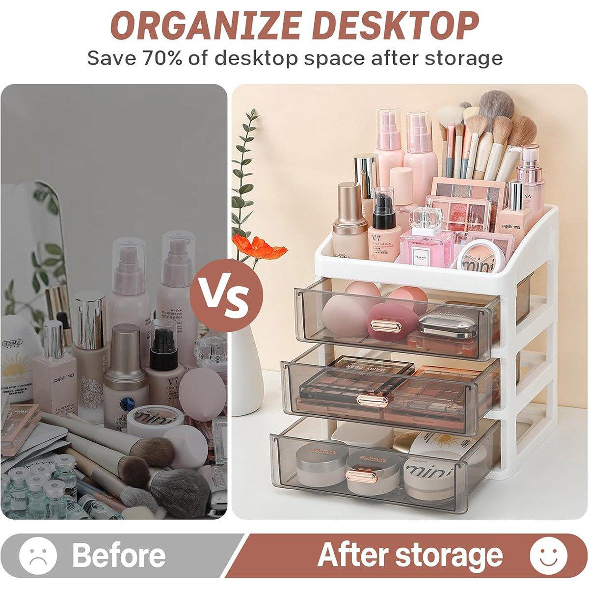 3Layer Cosmetic Organiser Storage Drawer Case Makeup Box for Home and Bathroom V528-BOX-3-BLACK-372070