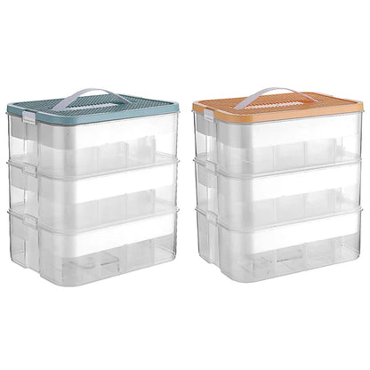 3Layer Storage Box Large Capacity Toy Organizer Building Block Storage Container - Green V528-BOX-3-GREEN-327168