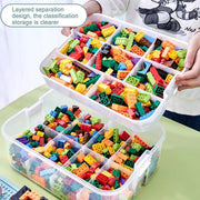 3Layer Storage Box Large Capacity Toy Organizer Building Block Storage Container - Green V528-BOX-3-GREEN-327168