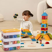 3Layer Storage Box Large Capacity Toy Organizer Building Block Storage Container - Green V528-BOX-3-GREEN-327168