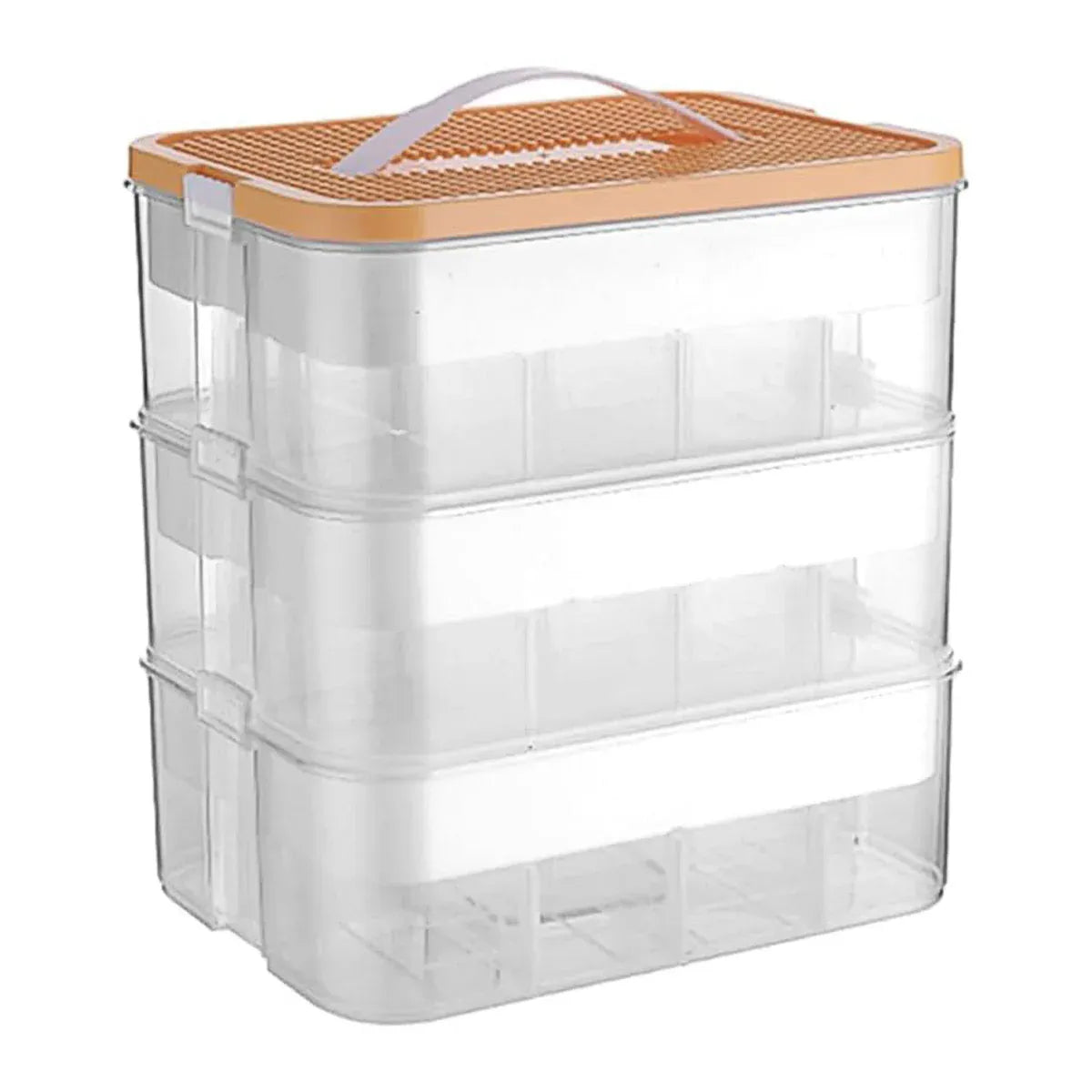 3Layer Storage Box Large Capacity Toy Organizer Building Block Storage Container - Yellow V528-BOX-3-YELLOW-802975