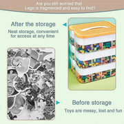 3Layer Storage Box Large Capacity Toy Organizer Building Block Storage Container - Yellow V528-BOX-3-YELLOW-802975