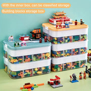 3Layer Storage Box Large Capacity Toy Organizer Building Block Storage Container - Yellow V528-BOX-3-YELLOW-802975