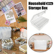 31PCS Plastic Home Storage Box Transparent Desktop Organizer Jewelry Beads Box V528-BOX-30PCS-573506