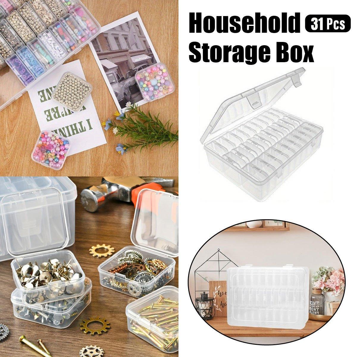 31PCS Plastic Home Storage Box Transparent Desktop Organizer Jewelry Beads Box V528-BOX-30PCS-573506