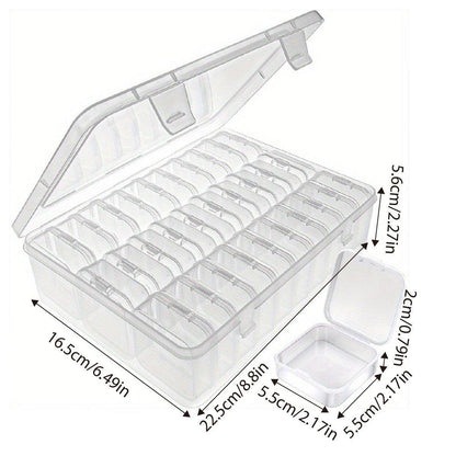 31PCS Plastic Home Storage Box Transparent Desktop Organizer Jewelry Beads Box V528-BOX-30PCS-573506