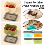 4pcs Sealed Crisper Food Storage Container Set Bento Box Refrigerator Organizer V528-BOX-4PCS-577504