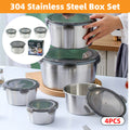 Stainless Steel Box Set 4pcs Sealed Lunch Food Container Refrigerator Use V528-BOX-4PCS-675158