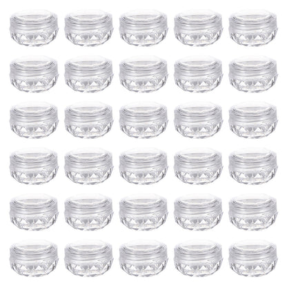 Cosmetic Cream Jar Bottle 50PCS 5g Transparent Round Refillable Sample Container - Clear Diamond Jar V528-BOX-50PCS-5G-542471