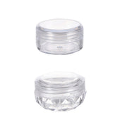 Cosmetic Cream Jar Bottle 50PCS 5g Transparent Round Refillable Sample Container - White Flat Lid Jar V528-BOX-50PCS-936519
