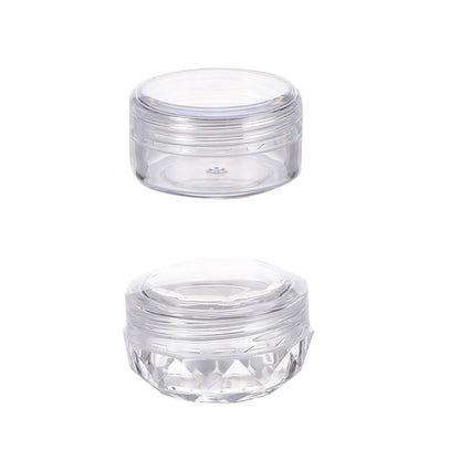 Cosmetic Cream Jar Bottle 50PCS 5g Transparent Round Refillable Sample Container - White Flat Lid Jar V528-BOX-50PCS-936519