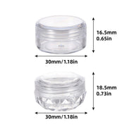 Cosmetic Cream Jar Bottle 50PCS 5g Transparent Round Refillable Sample Container - White Flat Lid Jar V528-BOX-50PCS-936519