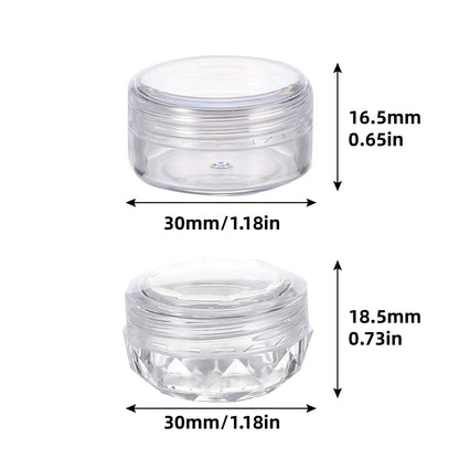 Cosmetic Cream Jar Bottle 50PCS 5g Transparent Round Refillable Sample Container - White Flat Lid Jar V528-BOX-50PCS-936519