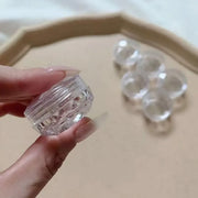 Cosmetic Cream Jar Bottle 50PCS 5g Transparent Round Refillable Sample Container - White Flat Lid Jar V528-BOX-50PCS-936519