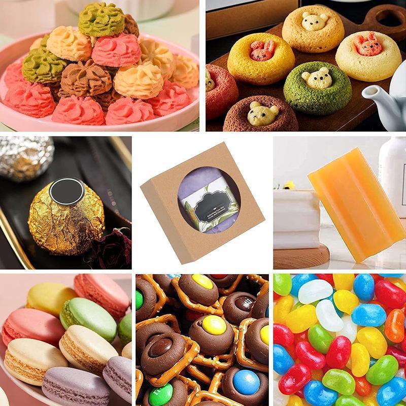 50PCS Handmade Soap Paper Box Round Window Kraft Black White Candy Biscuit Box - Khaki-50pcs 7.5*7.5*3CM V528-BOX-50PCS-KHAKI-75-75-3-821606