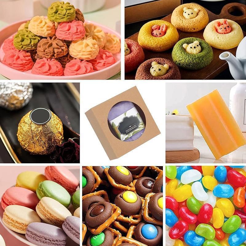 50PCS Handmade Soap Paper Box Round Window Kraft Black White Candy Biscuit Box - Khaki-50pcs 8*8*3CM V528-BOX-50PCS-KHAKI-8-8-3-234561