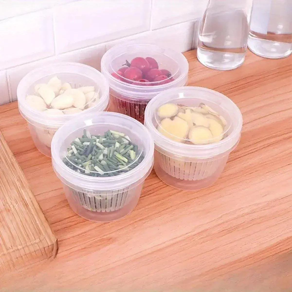 5pcs Plastic Storage Containers with Lids Refrigerator Organizer Box for Kitchen V528-BOX-5PCS-496658