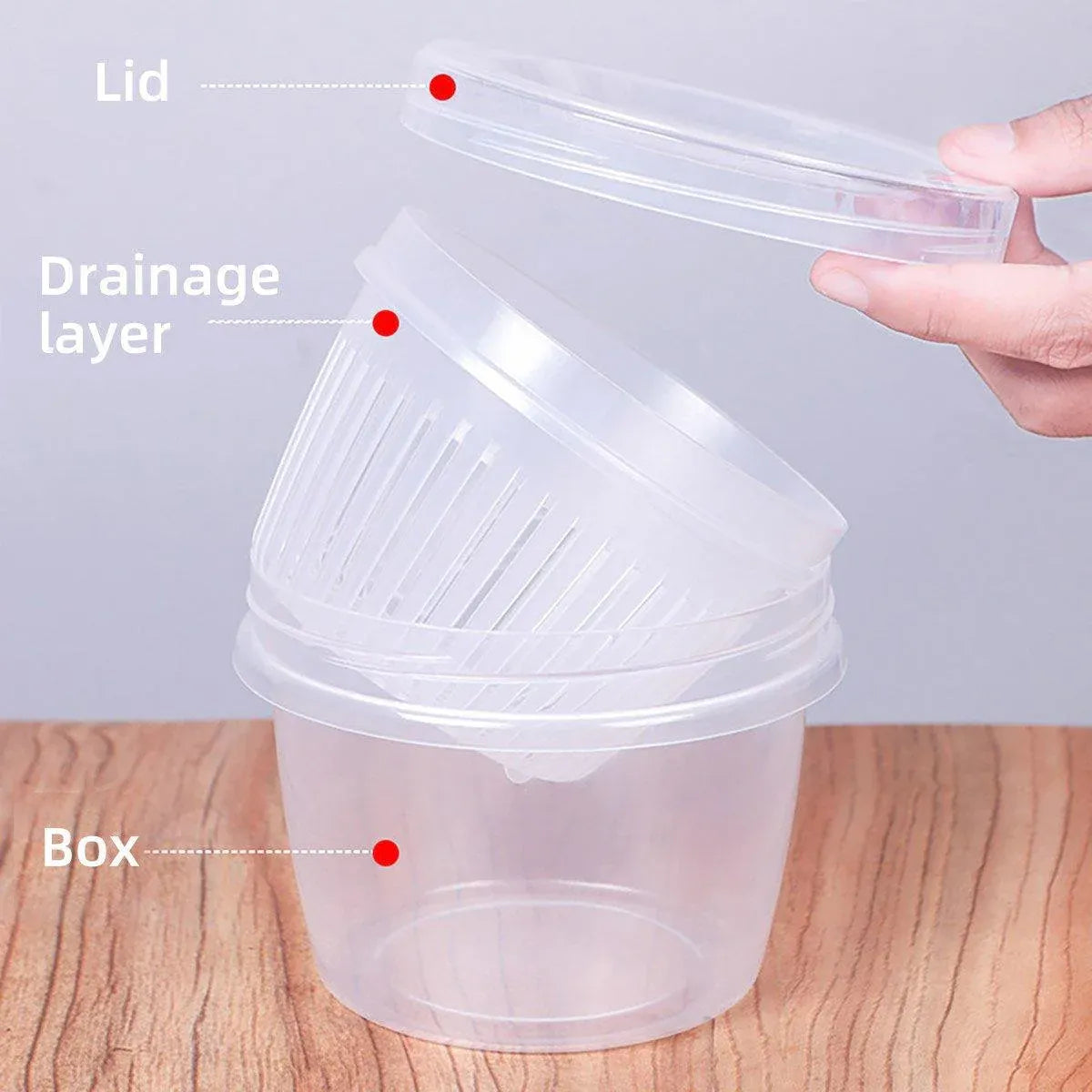 5pcs Plastic Storage Containers with Lids Refrigerator Organizer Box for Kitchen V528-BOX-5PCS-496658