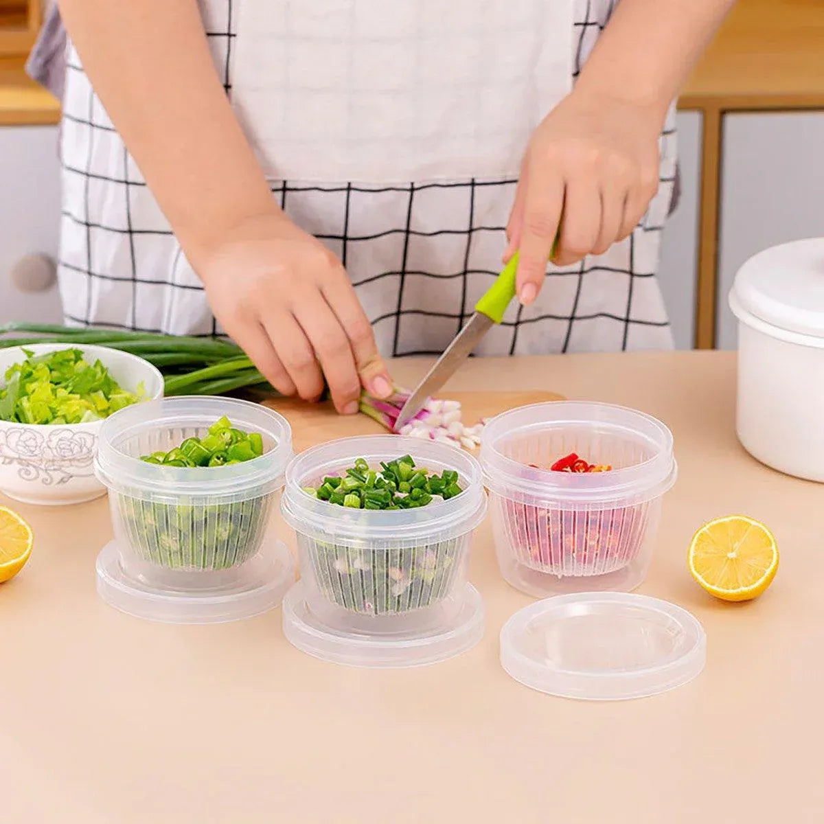 5pcs Plastic Storage Containers with Lids Refrigerator Organizer Box for Kitchen V528-BOX-5PCS-496658
