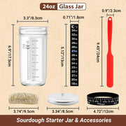 24oz Bread Fermentation Glass Jar Baking Supplies Airtight Container Dough V528-BOX-730ML-B-855075