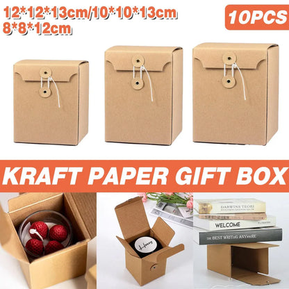10PCS Kraft Paper Box Corrugated Packaging Box Gift Storage Transport Carton - 8x8x12cm V528-BOX-8-8-12-10PCS-334538