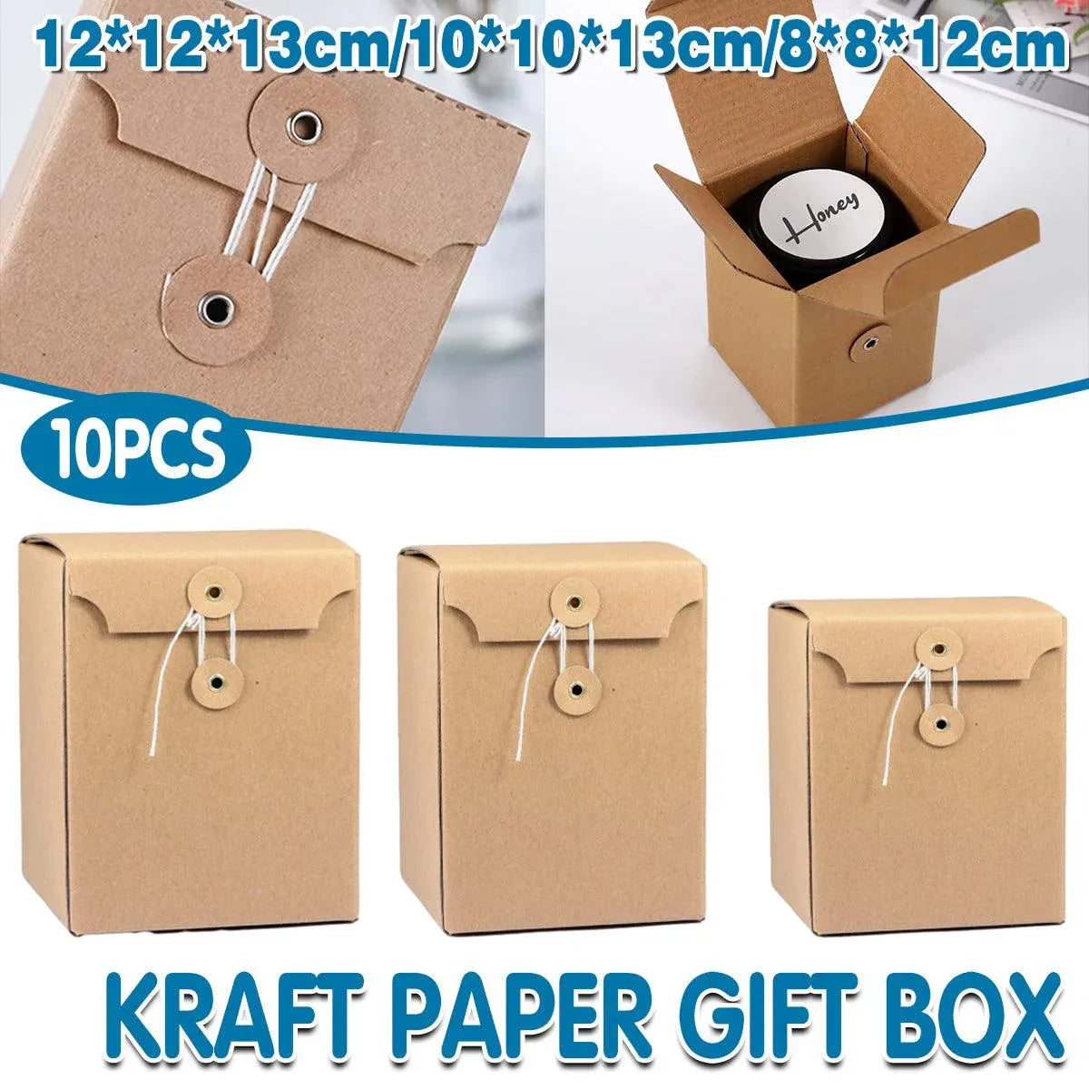 10PCS Kraft Paper Box Corrugated Packaging Box Gift Storage Transport Carton - 8x8x12cm V528-BOX-8-8-12-10PCS-334538