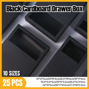 25X Black Kraft Paper Drawer Jewelry Package Necklace Bracelet Gift Package box - 12*12*5-25pcs V528-BOX-BLACK-12-12-5-25PCS-931854