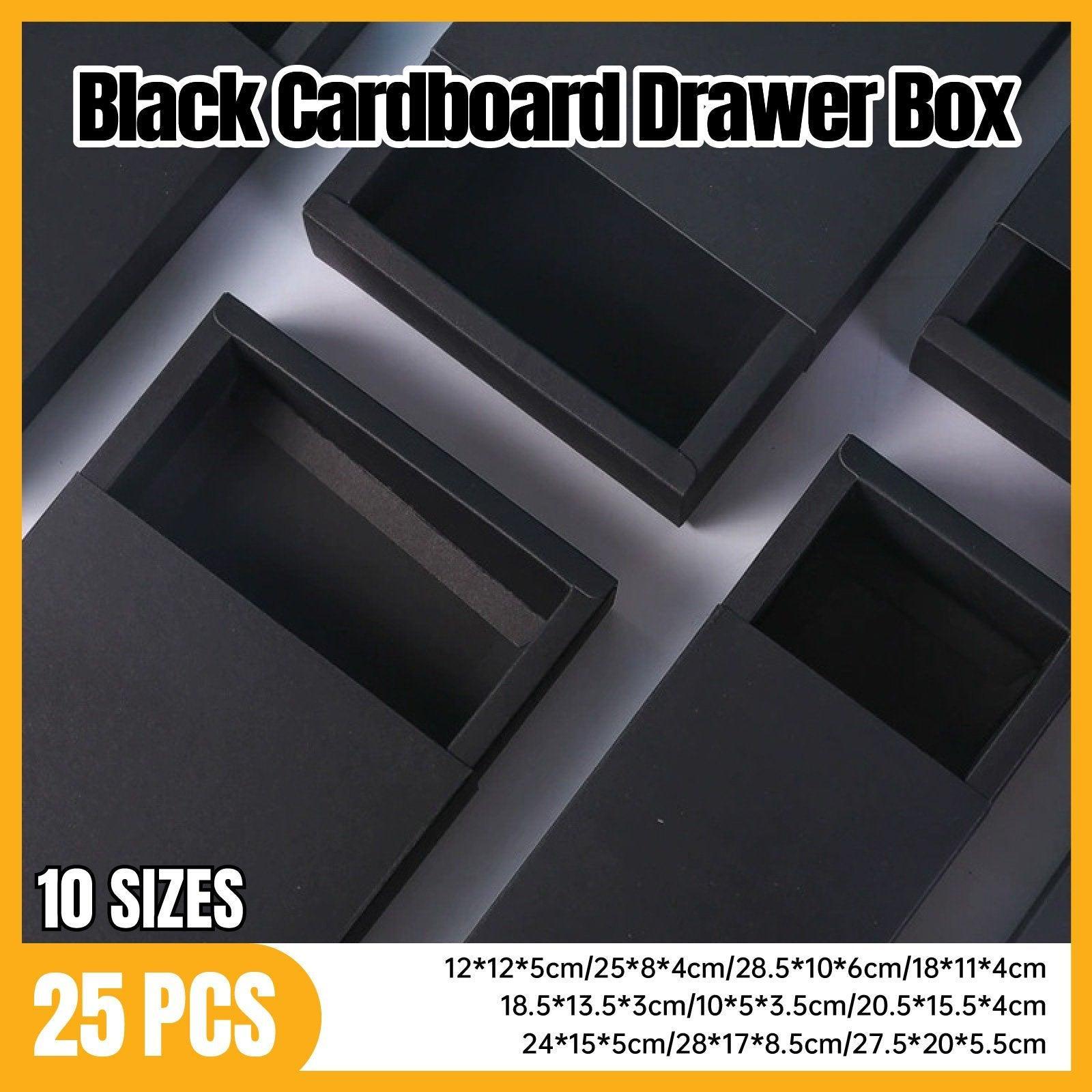25X Black Kraft Paper Drawer Jewelry Package Necklace Bracelet Gift Package box - 25*8*4-25pcs V528-BOX-BLACK-25-8-4-25PCS-606979