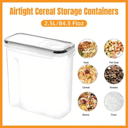 2.5L Kitchen Organizer Transparent Grocery Storage Jar for Food and Pantry Use V528-BOX-BLACK-2500ML-781195