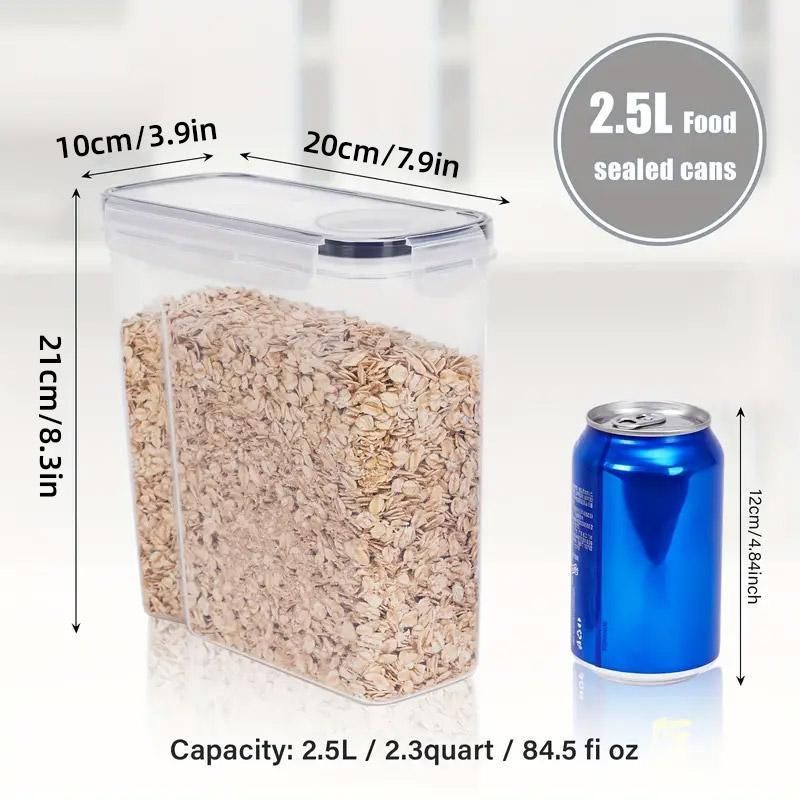 2.5L Kitchen Organizer Transparent Grocery Storage Jar for Food and Pantry Use V528-BOX-BLACK-2500ML-781195