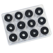 Transparent Round Gemstone Display Box Organizer Case with Lid Storage Packaging - Black V528-BOX-BLACK-834234