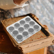 Transparent Round Gemstone Display Box Organizer Case with Lid Storage Packaging - Black V528-BOX-BLACK-834234