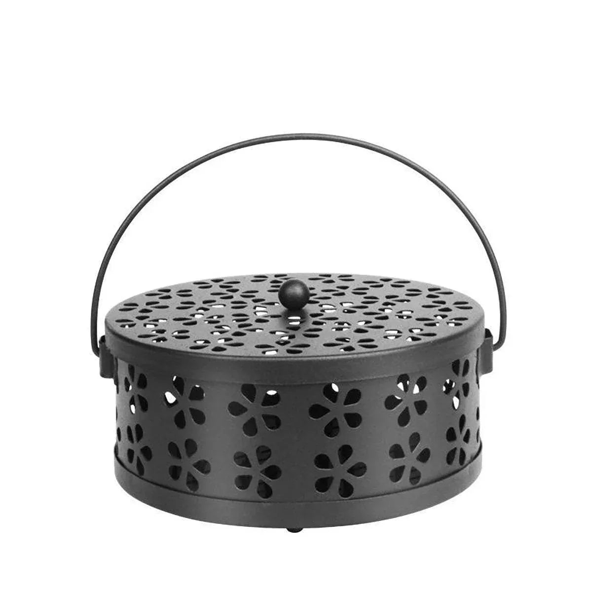 Iron Mosquito Incense Box Fireproof Tray Stand Indoor Household Incense Holder - Black V528-BOX-BLACK-856342