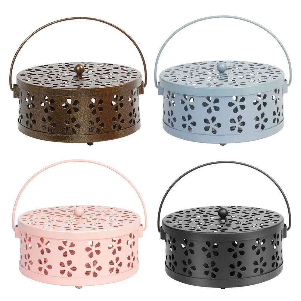 Iron Mosquito Incense Box Fireproof Tray Stand Indoor Household Incense Holder - Black V528-BOX-BLACK-856342
