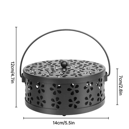 Iron Mosquito Incense Box Fireproof Tray Stand Indoor Household Incense Holder - Black V528-BOX-BLACK-856342