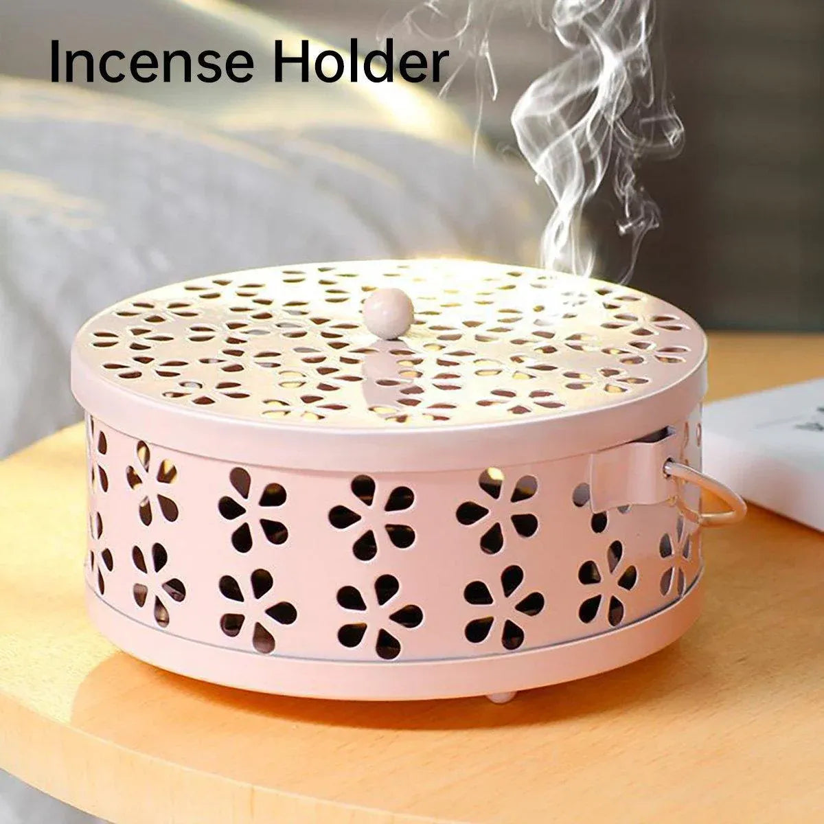 Iron Mosquito Incense Box Fireproof Tray Stand Indoor Household Incense Holder - Black V528-BOX-BLACK-856342