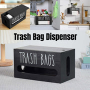 Wooden Plastic Bag Storage Box Hanging Rubbish Bag Organizer Extractable Tissue V528-BOX-BLACK-971751