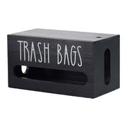Wooden Plastic Bag Storage Box Hanging Rubbish Bag Organizer Extractable Tissue V528-BOX-BLACK-971751