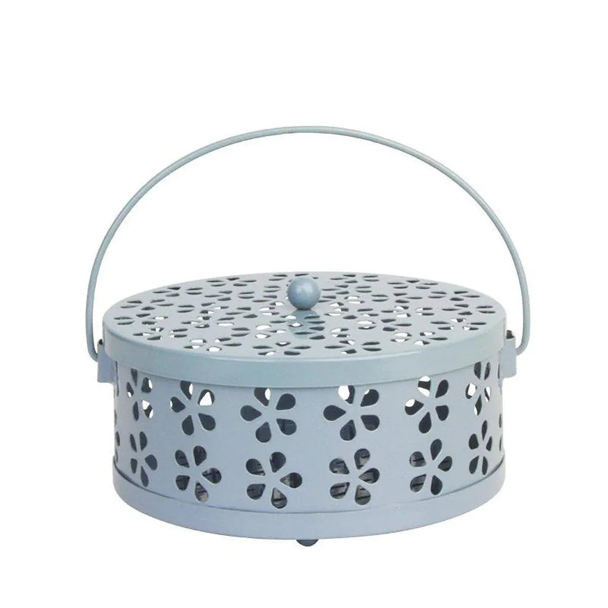 Iron Mosquito Incense Box Fireproof Tray Stand Indoor Household Incense Holder - Blue V528-BOX-BLUE-267096