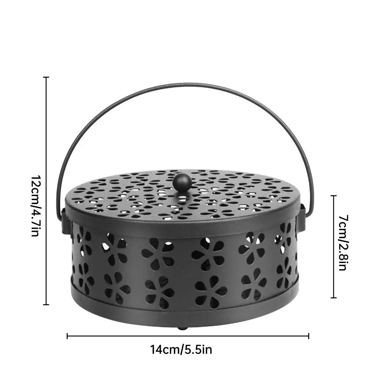 Iron Mosquito Incense Box Fireproof Tray Stand Indoor Household Incense Holder - Blue V528-BOX-BLUE-267096