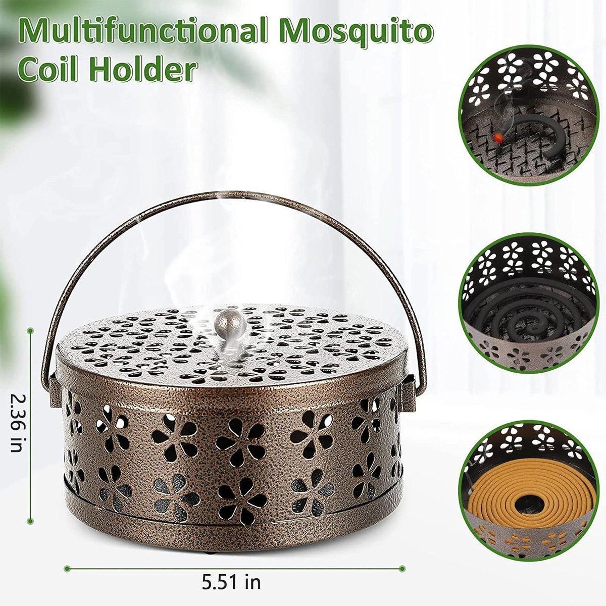 Iron Mosquito Incense Box Fireproof Tray Stand Indoor Household Incense Holder - Blue V528-BOX-BLUE-267096