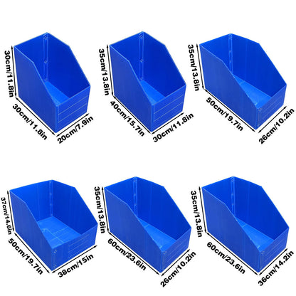 Plastic Storage Box Set 6Size Clear Hard Case Miter Tool Parts Display Organiser - 30x20x30cm V528-BOX-BLUE-30-20-30-711686
