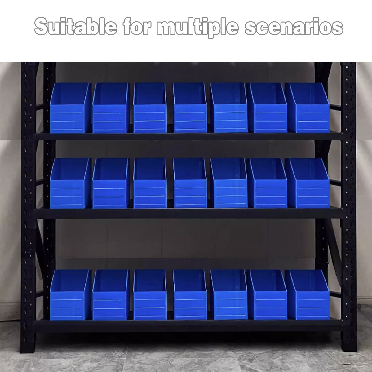 Plastic Storage Box Set 6Size Clear Hard Case Miter Tool Parts Display Organiser - 30x20x30cm V528-BOX-BLUE-30-20-30-711686