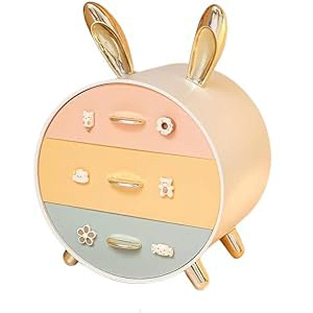 Large Multi-functional Makeup Storage Organizer Rabbit Decor Drawer Cosmetic Box - Colour V528-BOX-COLOUR-543034