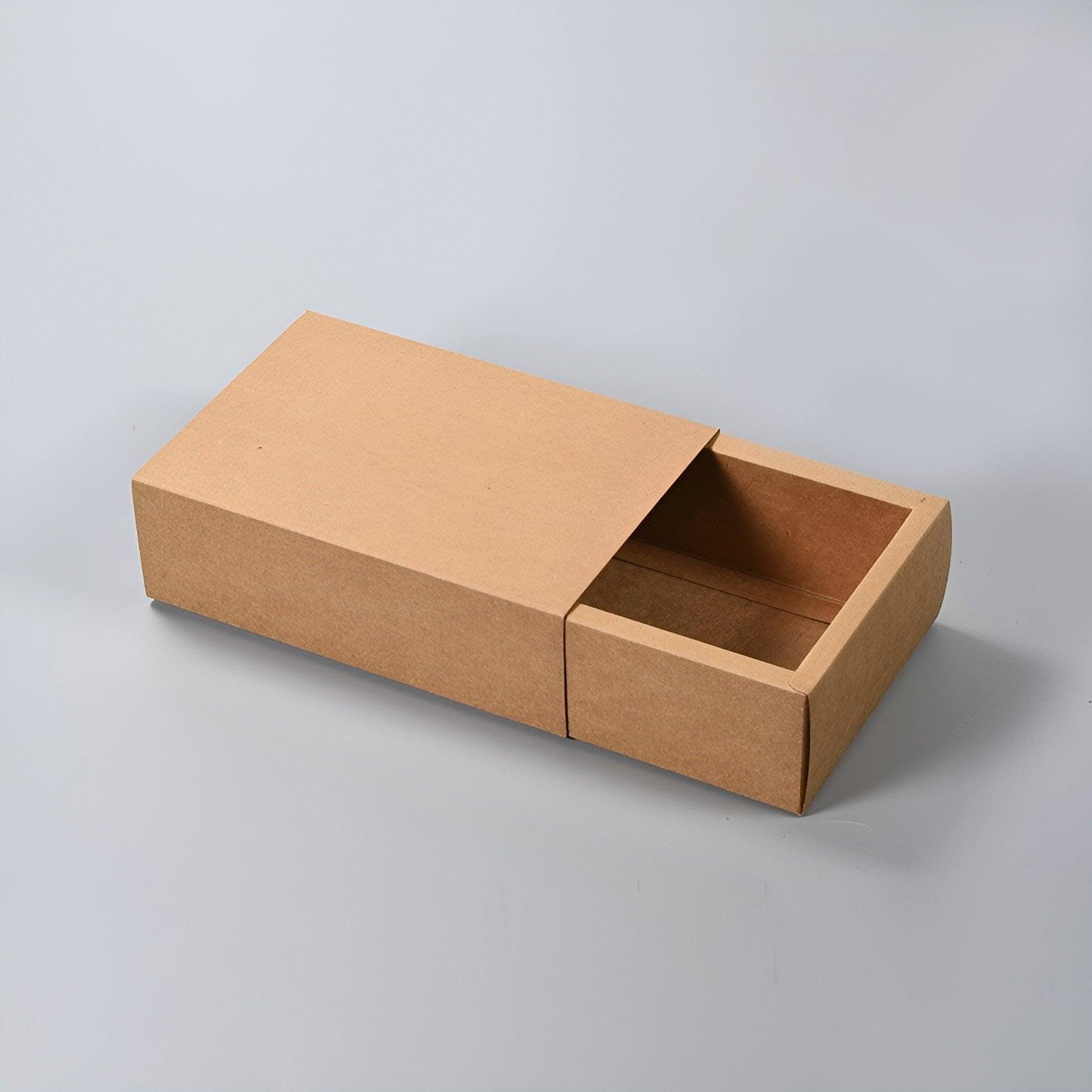 Kraft Paper Drawer Box Packaging Gift Storage Organiser Small Kraft Boxes - 25x8x4cm V528-BOX-KHAKI-25-8-4-25PCS-446558