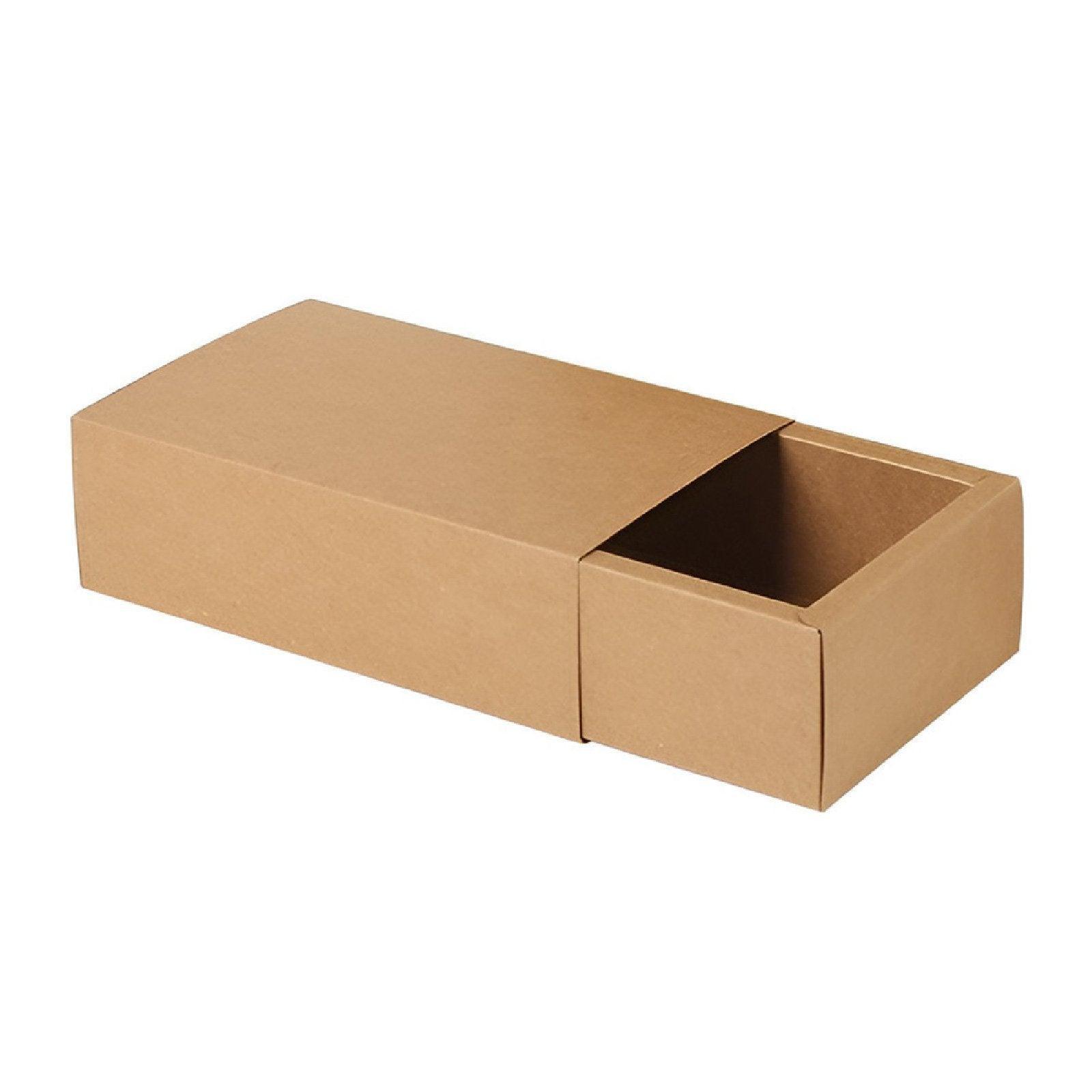 Kraft Paper Drawer Box Packaging Gift Storage Organiser Small Kraft Boxes - 25x8x4cm V528-BOX-KHAKI-25-8-4-25PCS-446558
