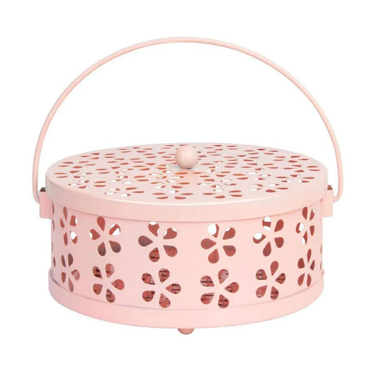 Iron Mosquito Incense Box Fireproof Tray Stand Indoor Household Incense Holder - Pink V528-BOX-PINK-401760