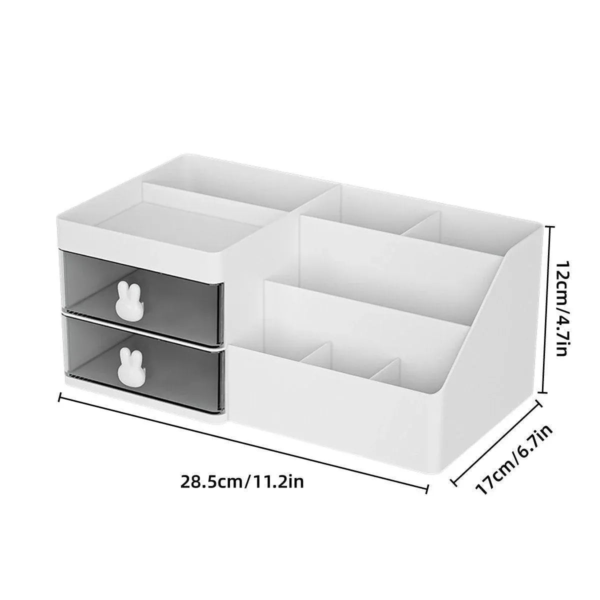 Cartoon Drawer Type Cosmetic Jewelry Storage Box Desktop Student Stationery Box - Pink V528-BOX-PINK-786603